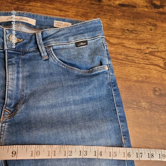 Mavi Jeans 27 Adriana Mid Rise Super Skinny Ankle Stretch Medium Light Wash - Picture 8 of 12